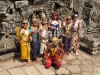 Apsara dancers with tourists at Bayon Temple