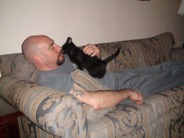 My host Jimmy with his kitten               